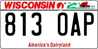 WI license plate 813OAP