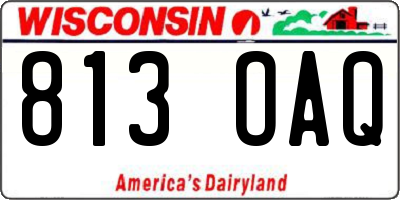 WI license plate 813OAQ