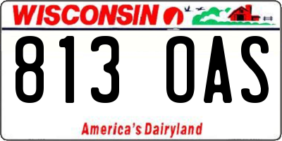 WI license plate 813OAS