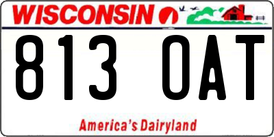 WI license plate 813OAT