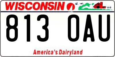 WI license plate 813OAU