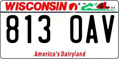 WI license plate 813OAV