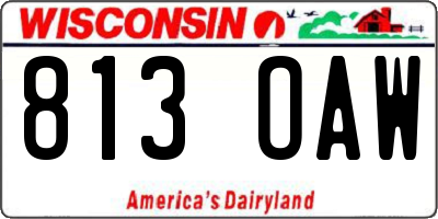 WI license plate 813OAW
