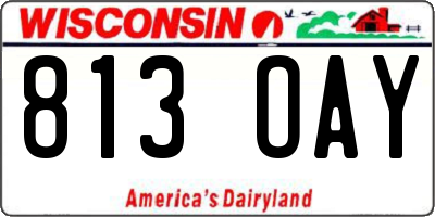 WI license plate 813OAY