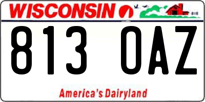 WI license plate 813OAZ