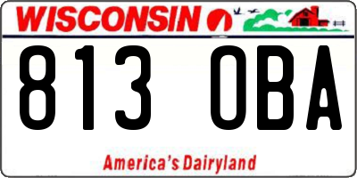 WI license plate 813OBA