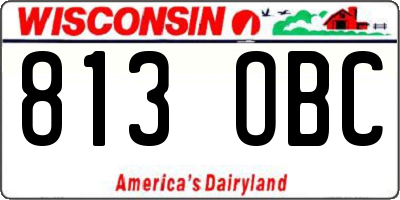 WI license plate 813OBC