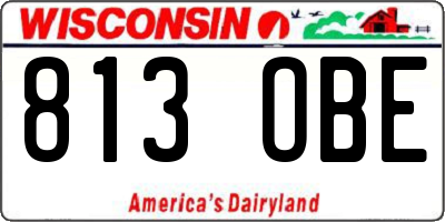 WI license plate 813OBE
