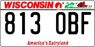 WI license plate 813OBF