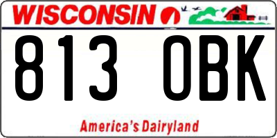 WI license plate 813OBK