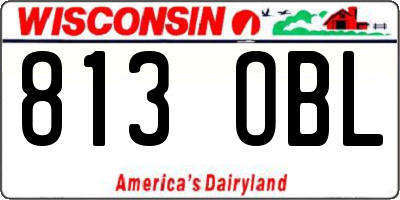 WI license plate 813OBL
