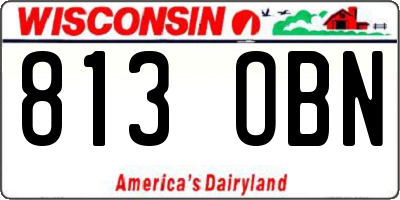 WI license plate 813OBN