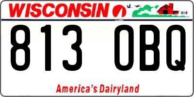 WI license plate 813OBQ