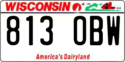WI license plate 813OBW