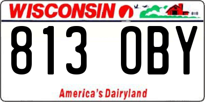 WI license plate 813OBY