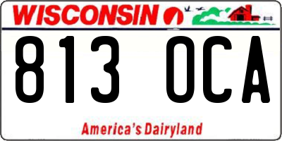 WI license plate 813OCA