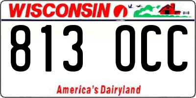 WI license plate 813OCC