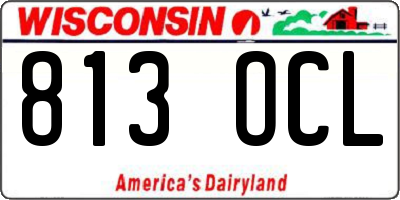 WI license plate 813OCL