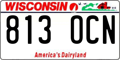 WI license plate 813OCN