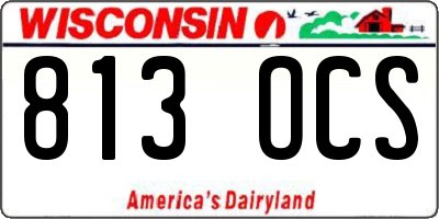 WI license plate 813OCS