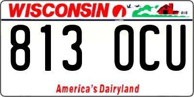 WI license plate 813OCU