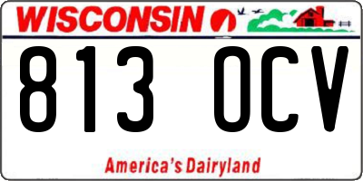 WI license plate 813OCV