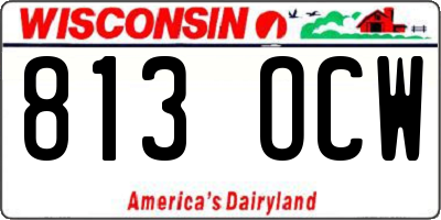 WI license plate 813OCW