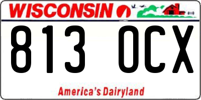 WI license plate 813OCX