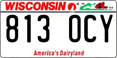 WI license plate 813OCY
