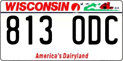 WI license plate 813ODC