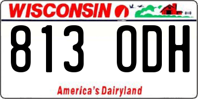 WI license plate 813ODH