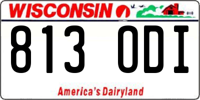 WI license plate 813ODI