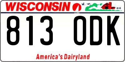 WI license plate 813ODK