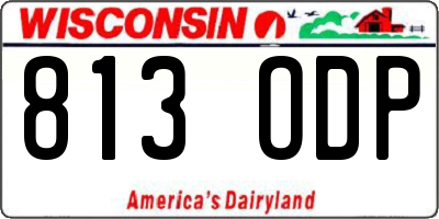 WI license plate 813ODP