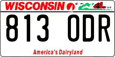 WI license plate 813ODR