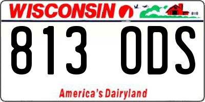 WI license plate 813ODS