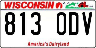 WI license plate 813ODV