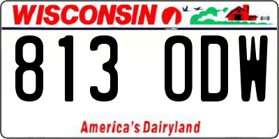 WI license plate 813ODW