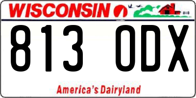 WI license plate 813ODX