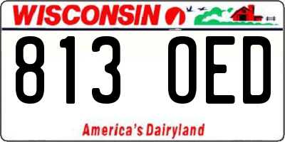 WI license plate 813OED