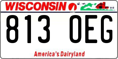 WI license plate 813OEG