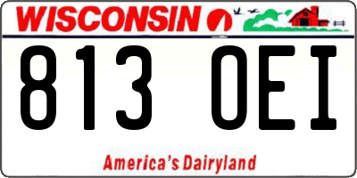 WI license plate 813OEI