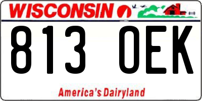 WI license plate 813OEK