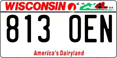 WI license plate 813OEN