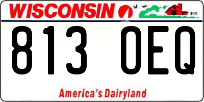 WI license plate 813OEQ