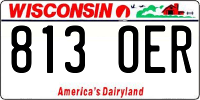 WI license plate 813OER