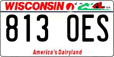 WI license plate 813OES