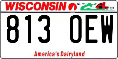 WI license plate 813OEW