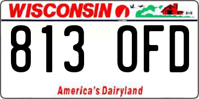 WI license plate 813OFD