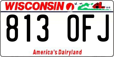 WI license plate 813OFJ